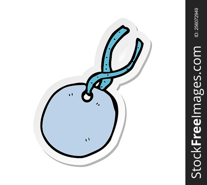 sticker of a cartoon gift tag