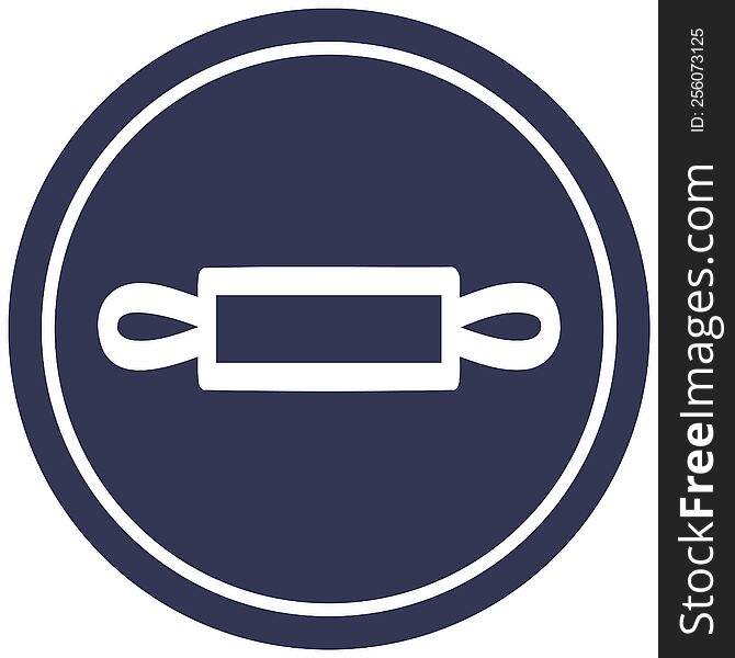 rolling pin circular icon symbol