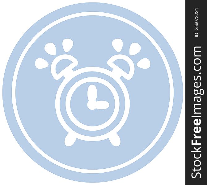 ringing alarm clock circular icon symbol