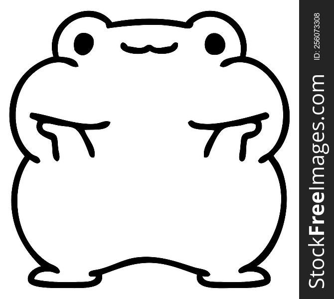 line doodle of a cute frog. line doodle of a cute frog