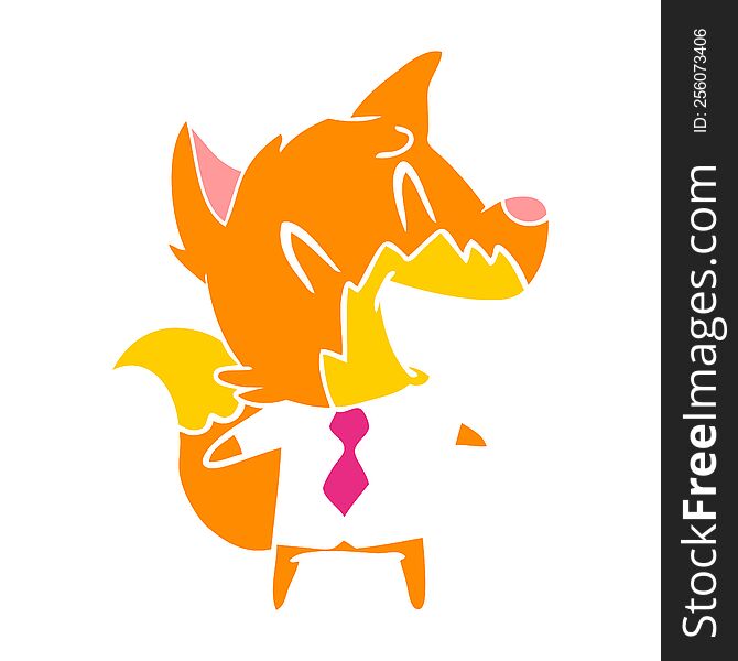 laughing fox in shirt and tie