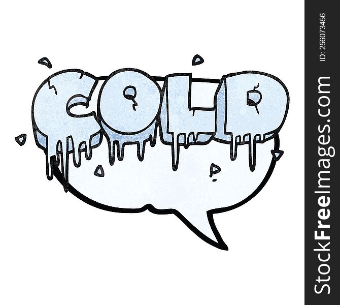 Speech Bubble Textured Cartoon Cold Text Symbol
