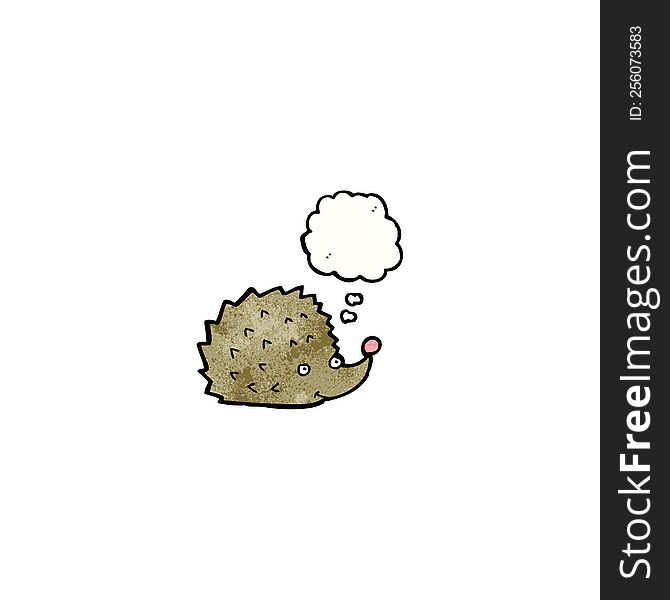 Cartoon Hedgehog With Thought Bubble