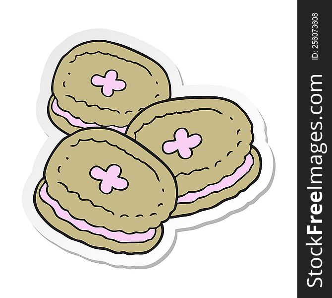 sticker of a cartoon biscuits