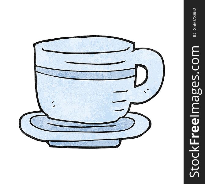 Textured Cartoon Cup And Saucer