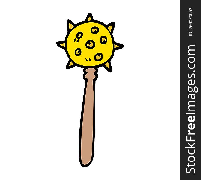 cartoon doodle medieval mace