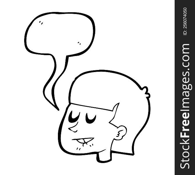 speech bubble cartoon man biting lip