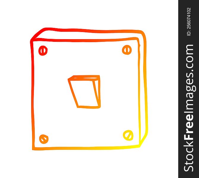 warm gradient line drawing of a cartoon light switch
