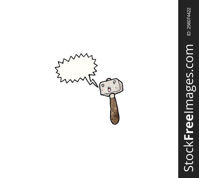 Cartoon Hammer With Speech Bubble