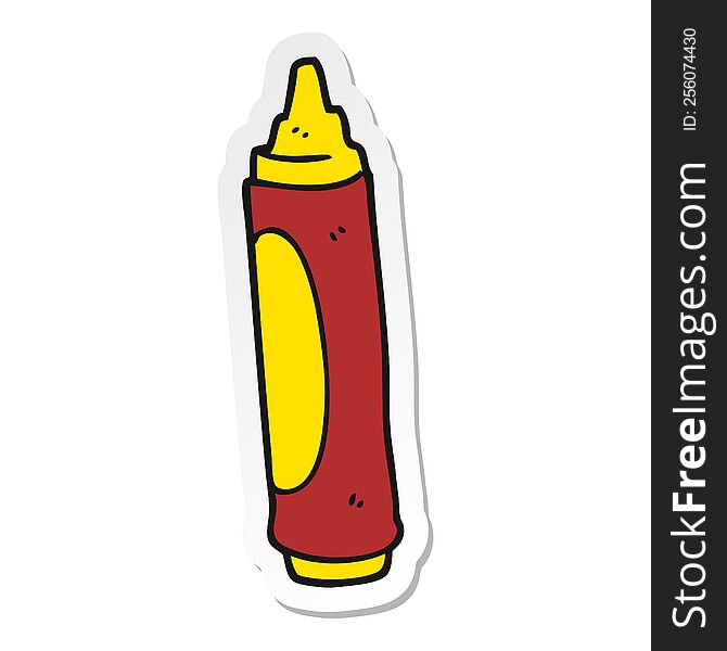 sticker of a cartoon wax crayon