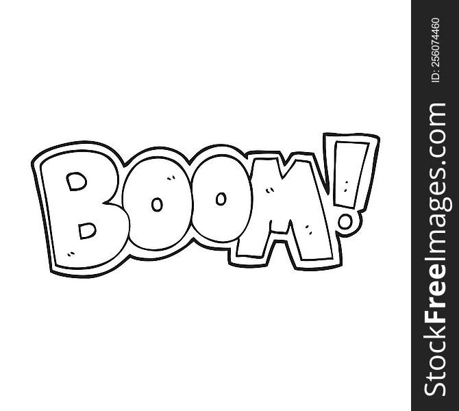 freehand drawn black and white cartoon boom symbol