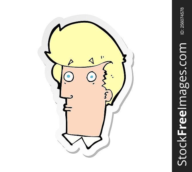 sticker of a cartoon surprised expression