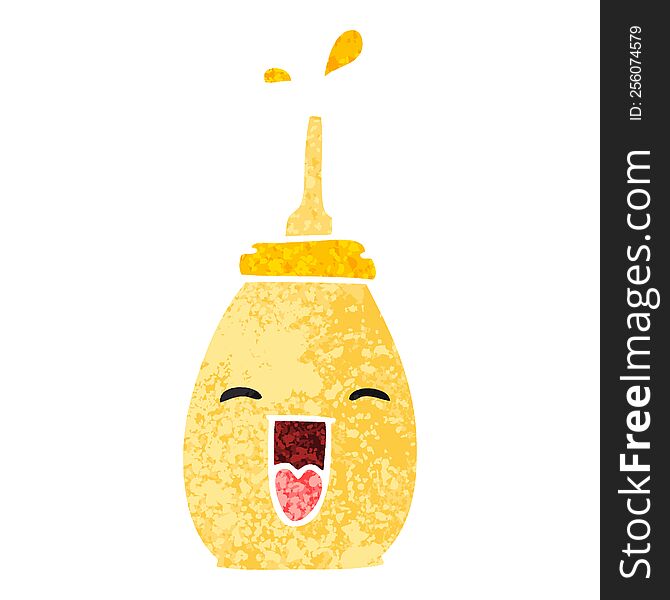 Quirky Retro Illustration Style Cartoon Happy Mustard
