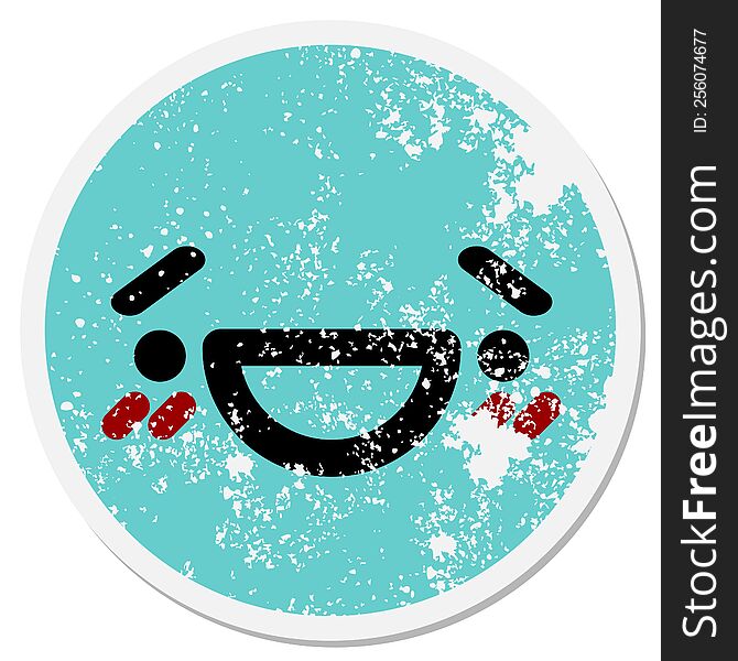 Laughing Embarrassed Face Circular Sticker