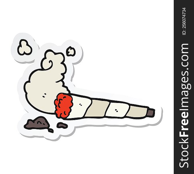 sticker of a cartoon cigarette