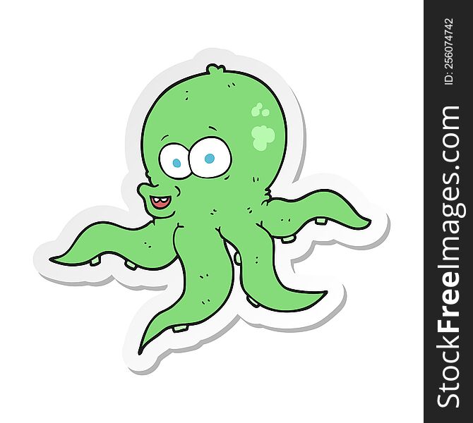 sticker of a cartoon octopus