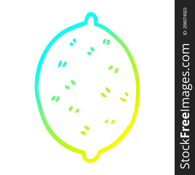 cold gradient line drawing cartoon lime fruit