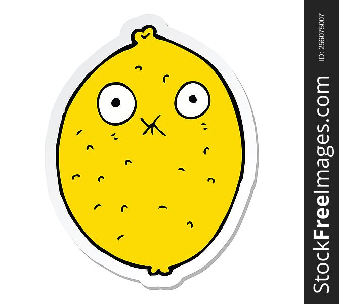 sticker of a cartoon bitter lemon