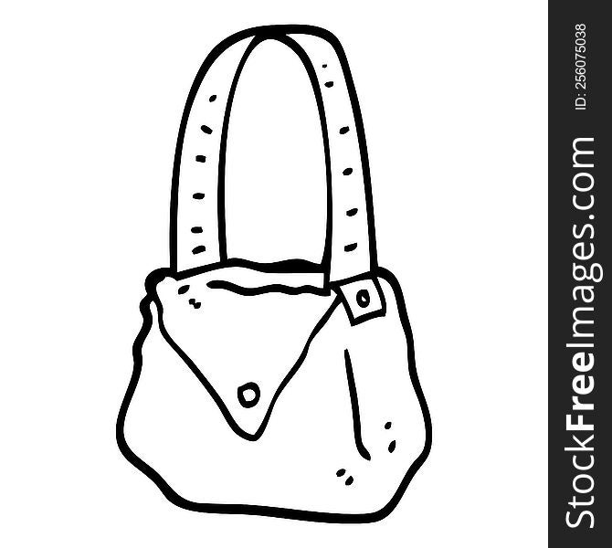 black and white cartoon satchel
