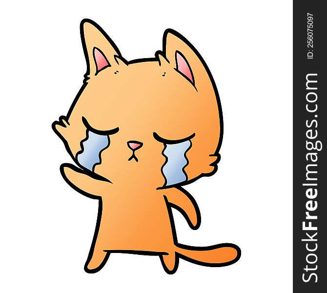 crying cartoon cat pointing. crying cartoon cat pointing
