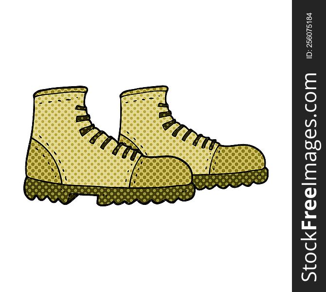 freehand drawn cartoon walking boots
