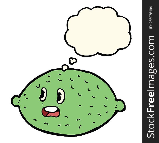 Cartoon Lime With Thought Bubble