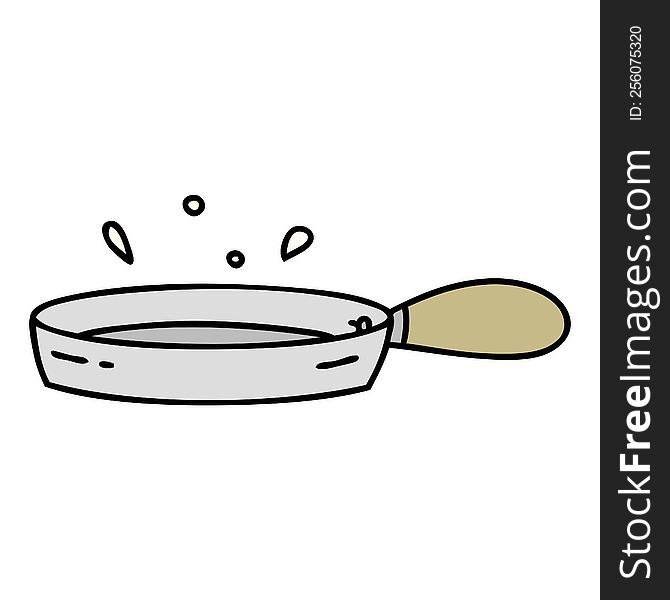 cartoon of a sizzling frying pan. cartoon of a sizzling frying pan