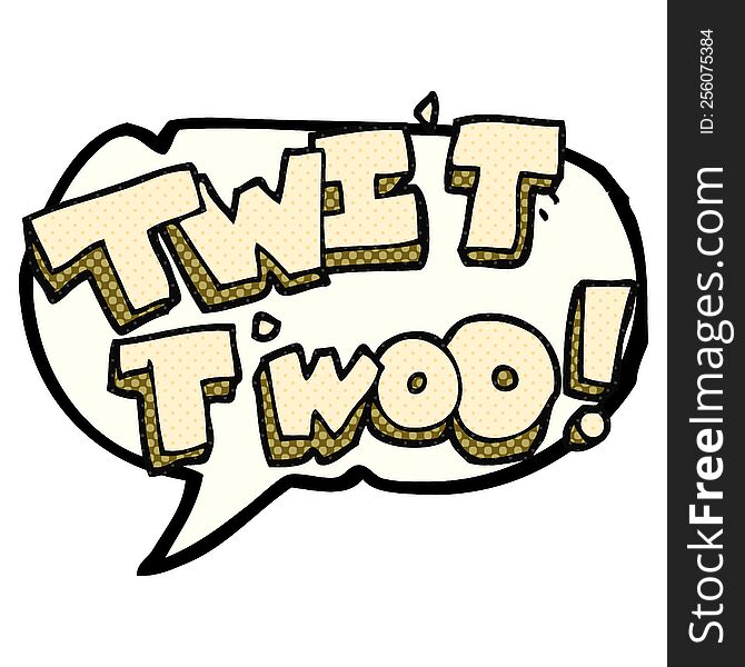 Comic Book Speech Bubble Cartoon Twit Two Owl Call Text