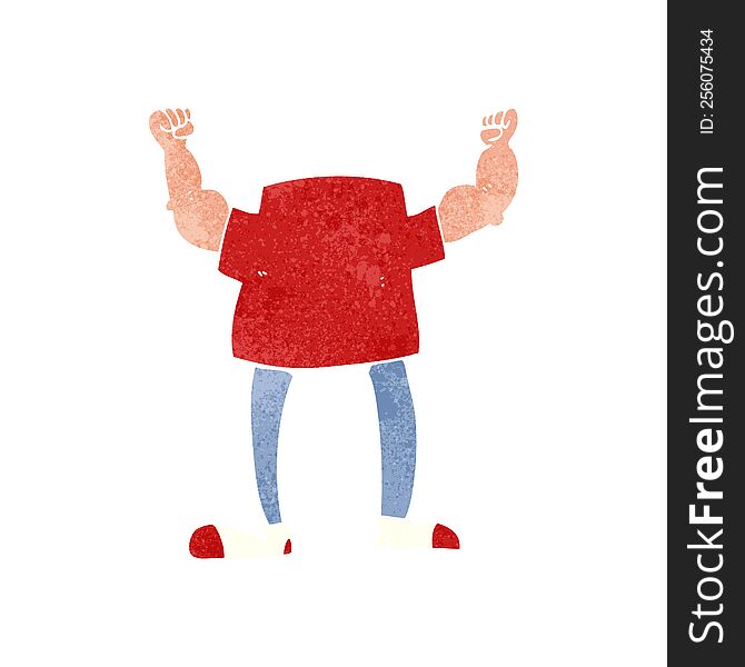 Retro Cartoon Headless Man