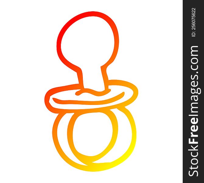 warm gradient line drawing of a cartoon baby pacifier