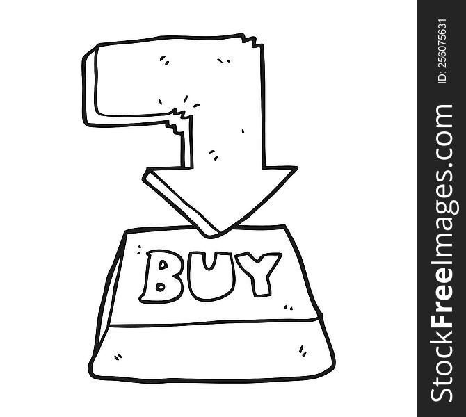 freehand drawn black and white cartoon computer key buy symbol