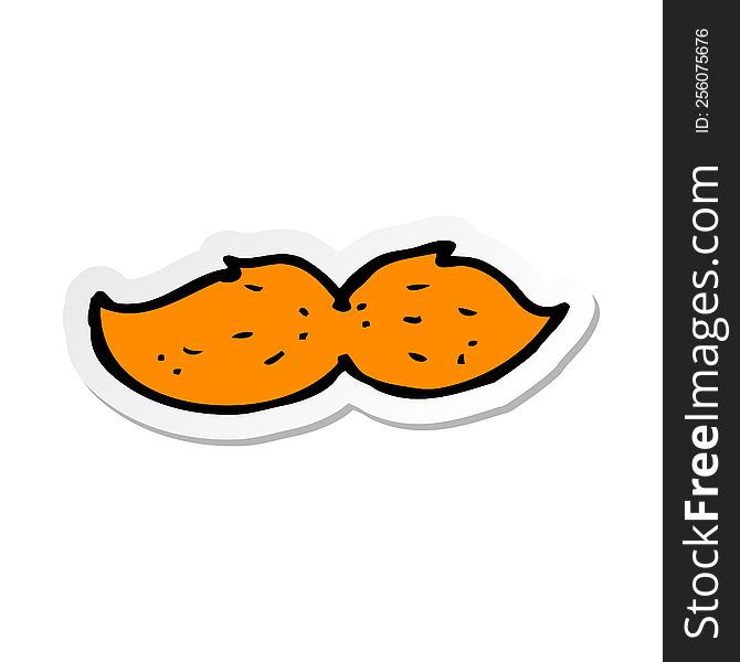 Sticker Of A Cartoon Ginger Mustache
