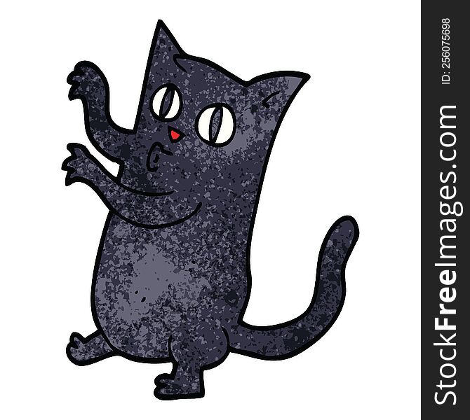 cartoon doodle spooky black cat