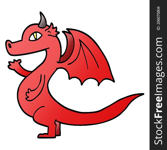 cute vector gradient illustration cartoon dragon
