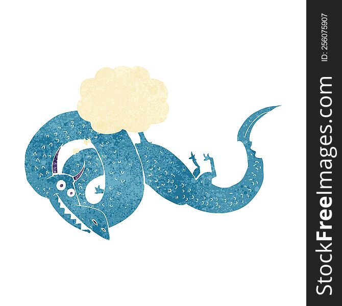 Cartoon Chinese Dragon With Thought Bubble