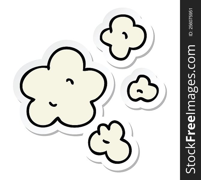sticker of a quirky hand drawn cartoon clouds