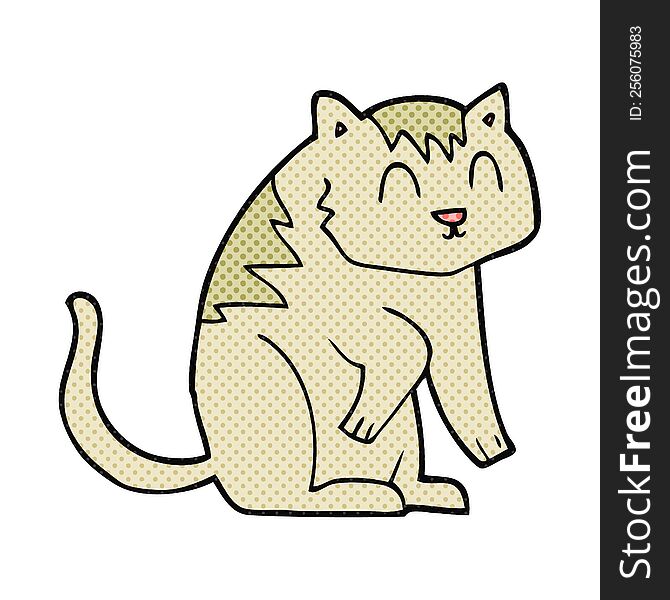 freehand drawn cartoon cat