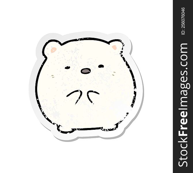 Distressed Sticker Of A Cartoon Polar Bear