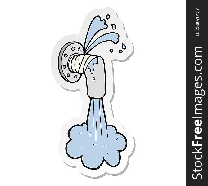 Sticker Of A Cartoon Leaky Pipe