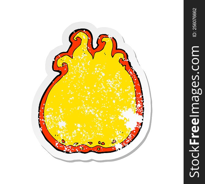 retro distressed sticker of a cartoon flame border