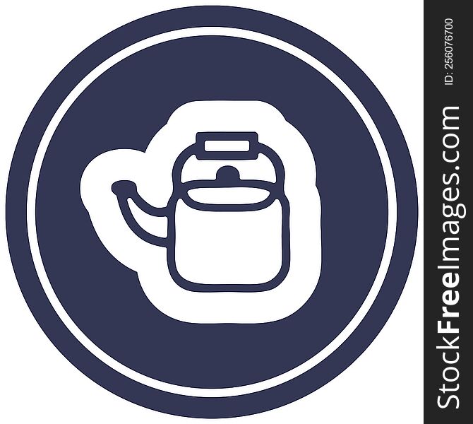 kitchen kettle circular icon symbol