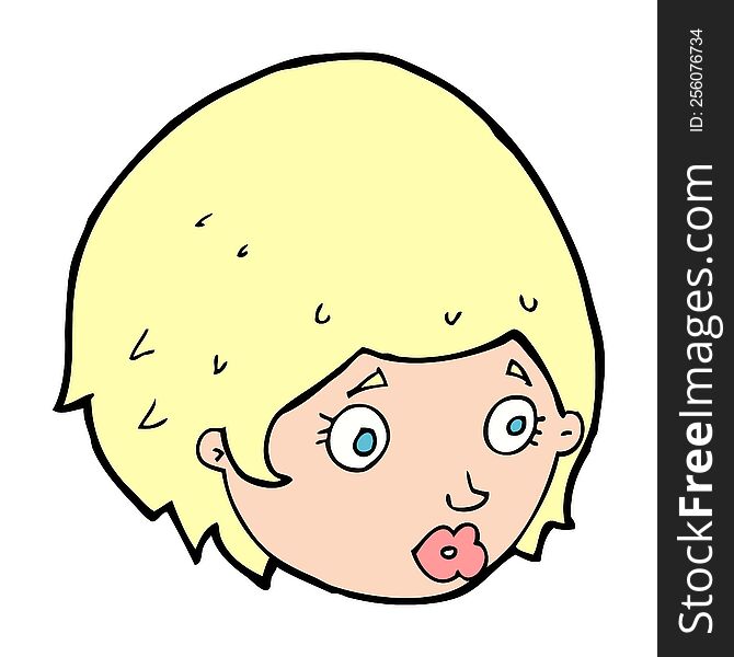 cartoon girl with concerned expression