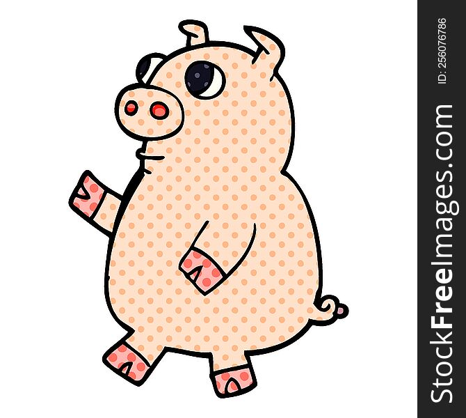 cartoon doodle funny pig
