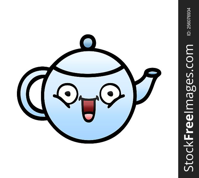 Gradient Shaded Cartoon Teapot