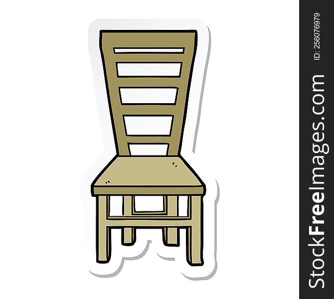 sticker of a old wooden chair cartoon