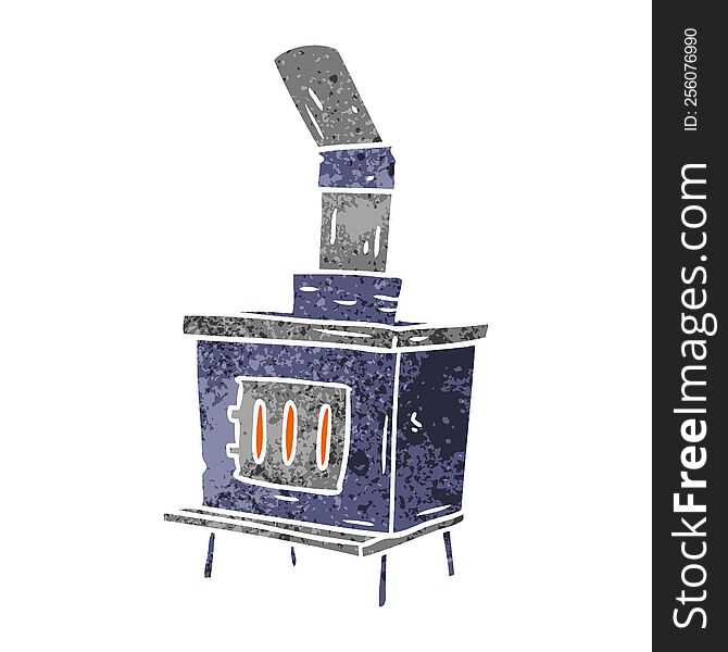 Retro Cartoon Doodle Of A House Furnace