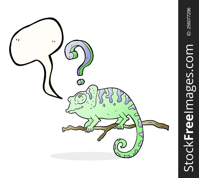 Speech Bubble Cartoon Curious Chameleon