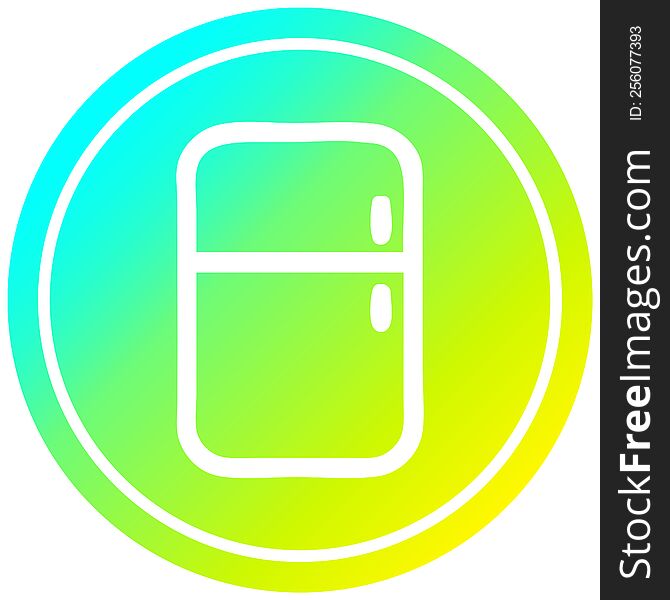 kitchen refrigerator circular icon with cool gradient finish. kitchen refrigerator circular icon with cool gradient finish