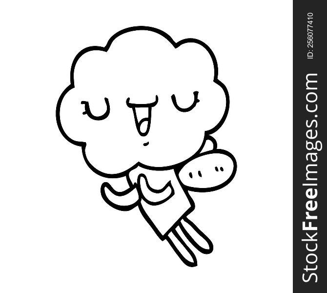 cute cartoon cloud head creature