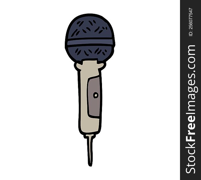 hand drawn doodle style cartoon microphone